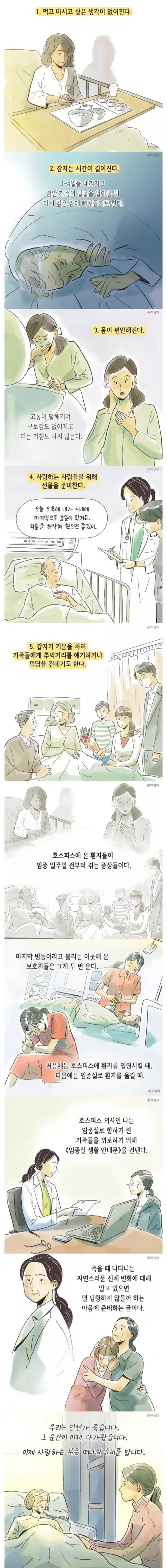 임종 전 죽음을 예고하는 5가지 증상